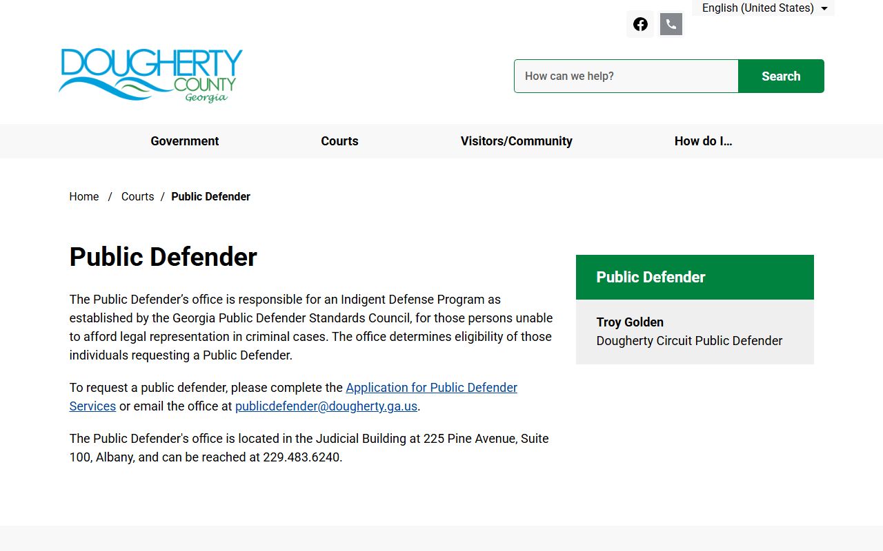 Dougherty County criminal court records Public Defender source