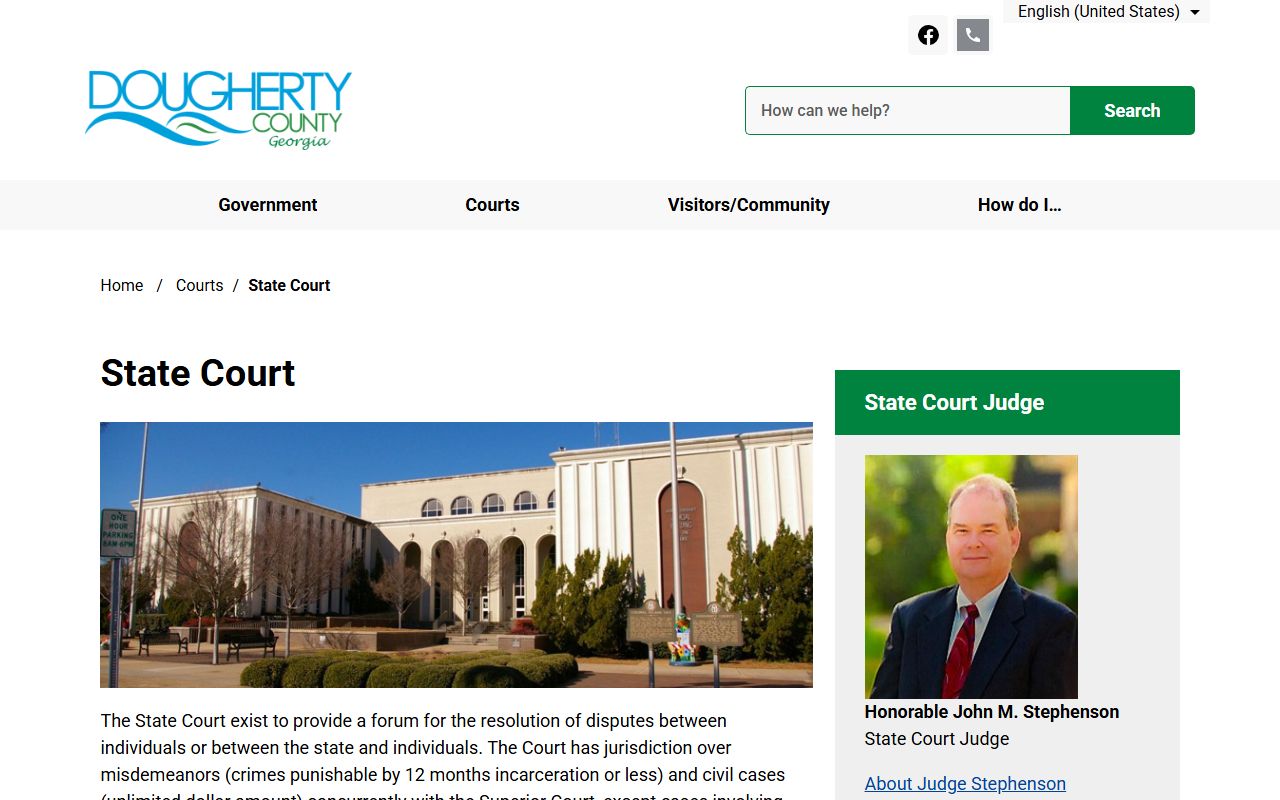 Dougherty County Court records State Court calendar source