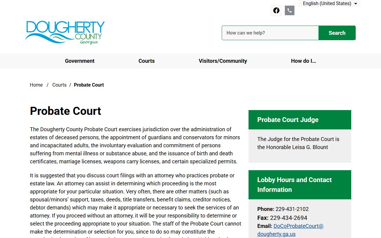Dougherty County Court records Probate Court marriage and probate