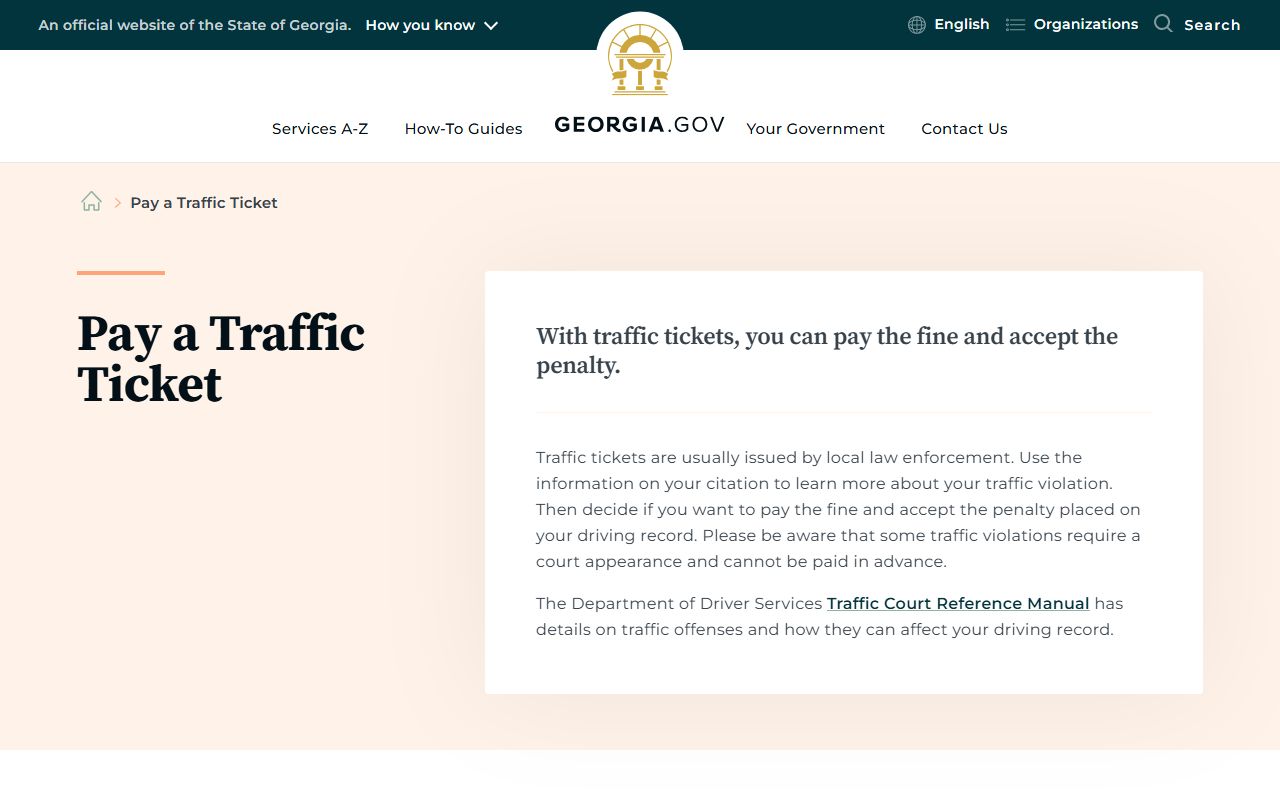 Dougherty County traffic court records Georgia traffic ticket payment guidance